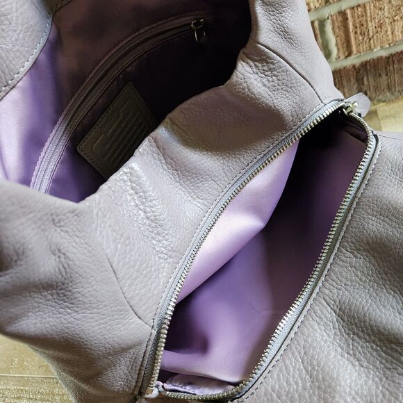 Coach Madison Phoebe Grey Pebbled Soft Leather Purse 26224 Shoulder Bag *flaw - Picture 9 of 16